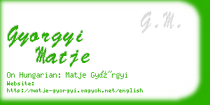 gyorgyi matje business card